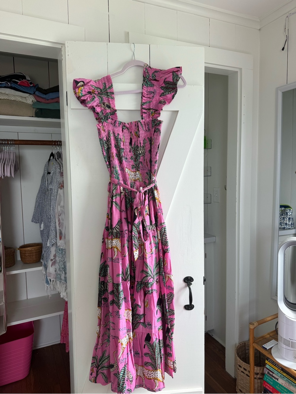 Darling Pink Tropical Print Maxi Dress